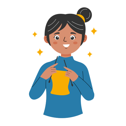 Sticker - personne faisant de la broderie, couture, tricot